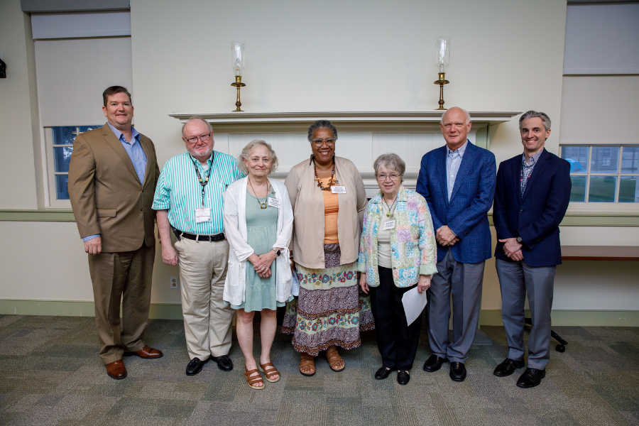 (From left) James Hazlett, MSN, RN, NE-BC; James Fitzgerald; Stephen Phillips, President, Fox Chase Town Watch; Elly Reinhardt; Martin Ogletree; and Michael McCormick.